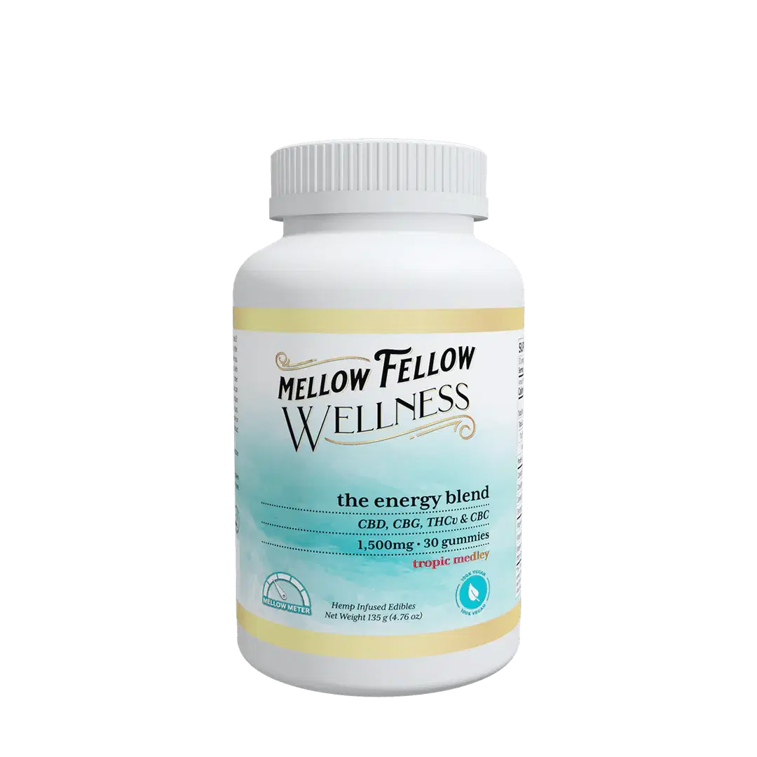 MELLOW FELLOW CBD, CBG, THCV & CBC GUMMY JAR 1500MG 30/CT - ENERGY BLEND