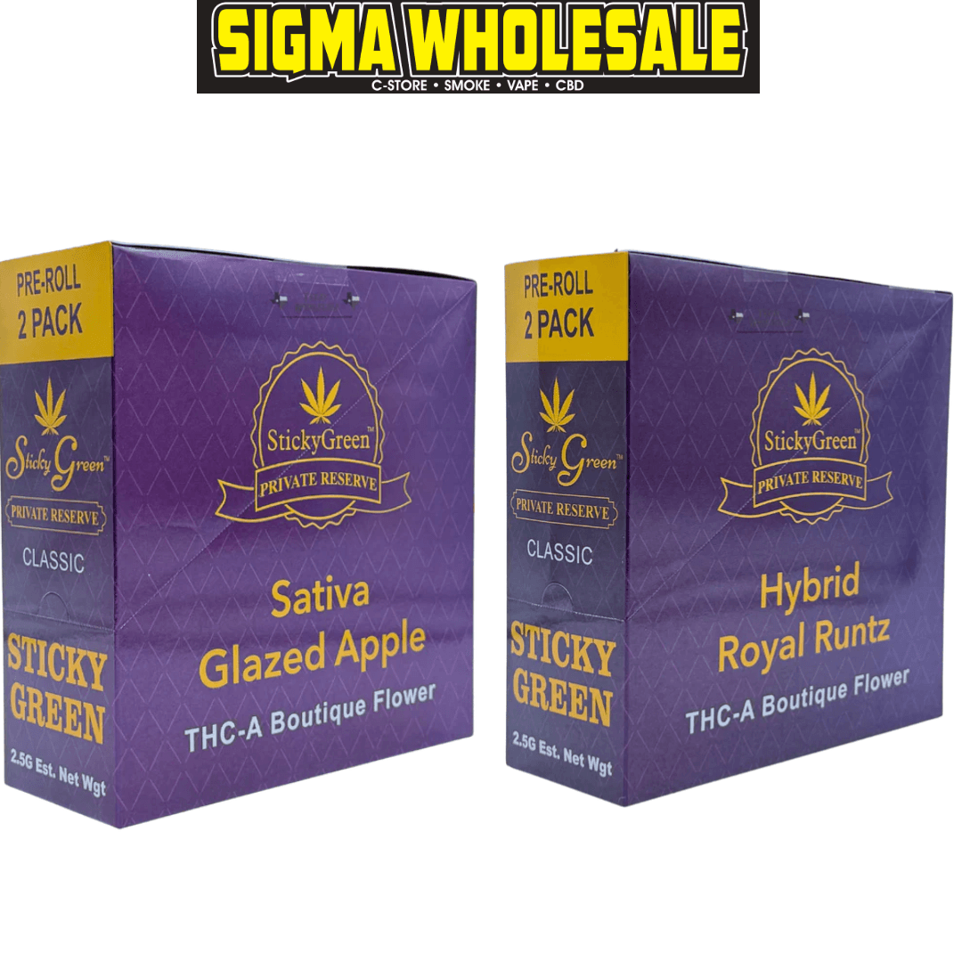 STICKY GREEN PRIVATE RESERVE THC-A PRE ROLL 2.5G 2/CT